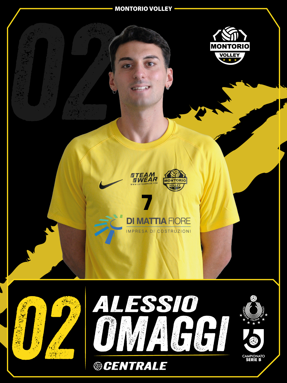 Figurina Serie B Montorio Volley: n. 02 Alessio Omaggi
