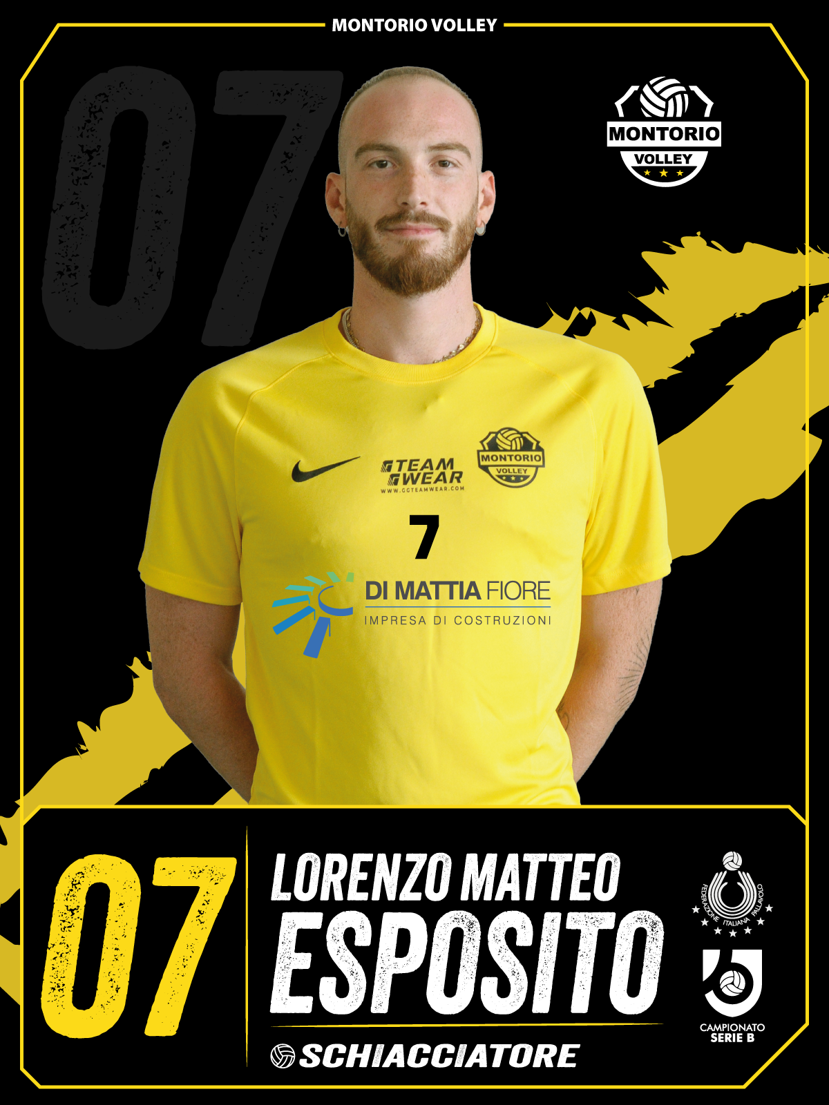 Figurina Serie B Montorio Volley: n. 07 Lorenzo Matteo Esposito