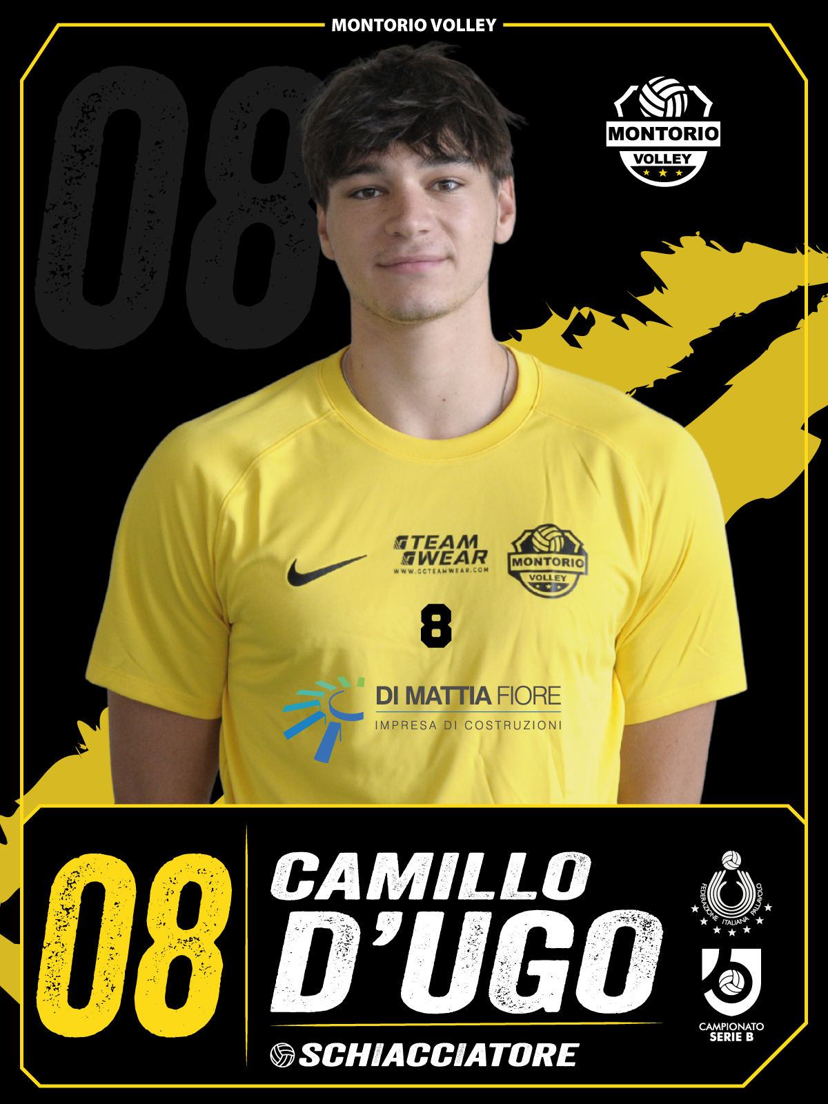Figurina Serie B Montorio Volley: n. 08 Camillo D’Ugo