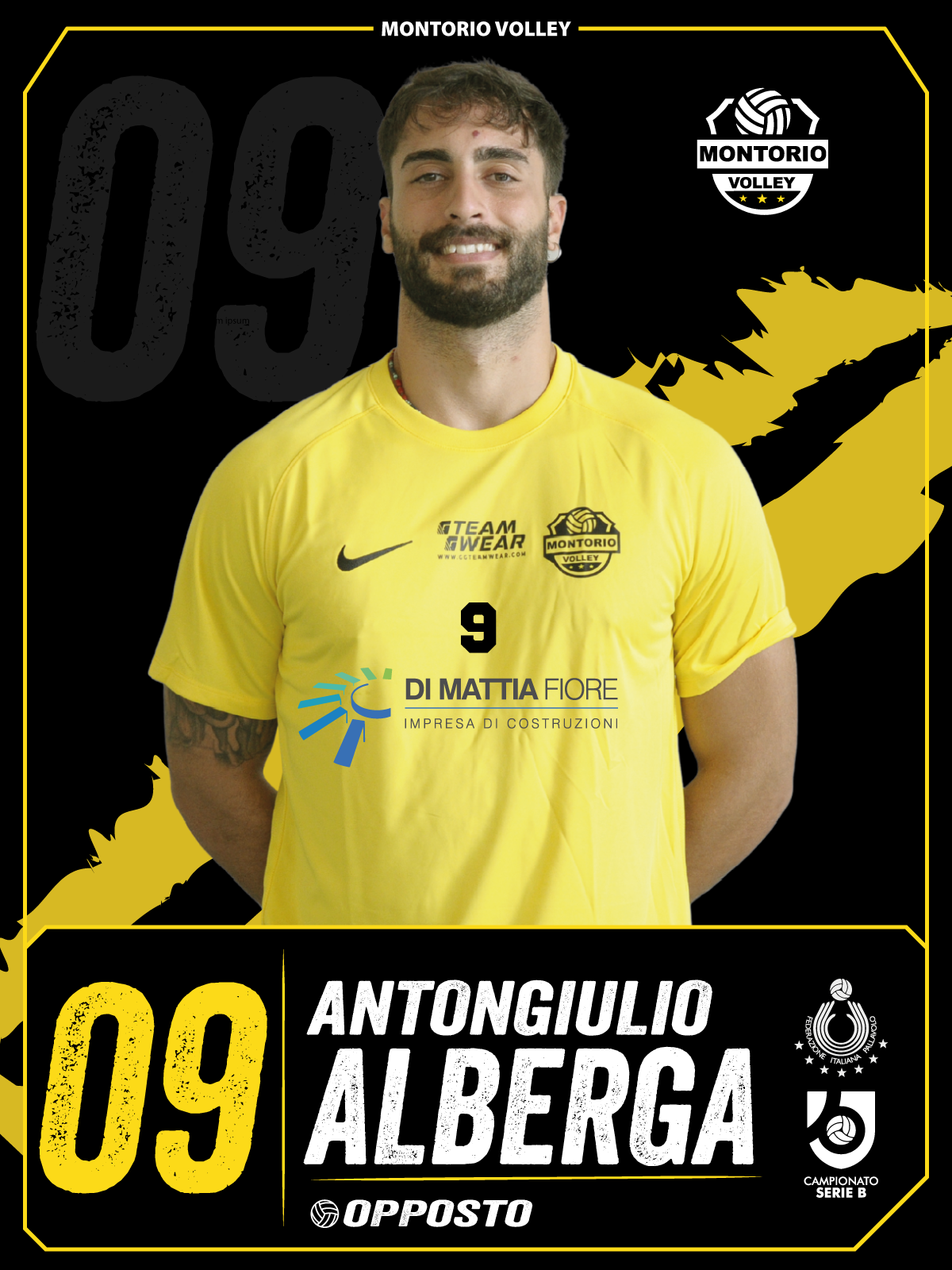 Figurina Serie B Montorio Volley: n. 09 Antongiulio Alberga
