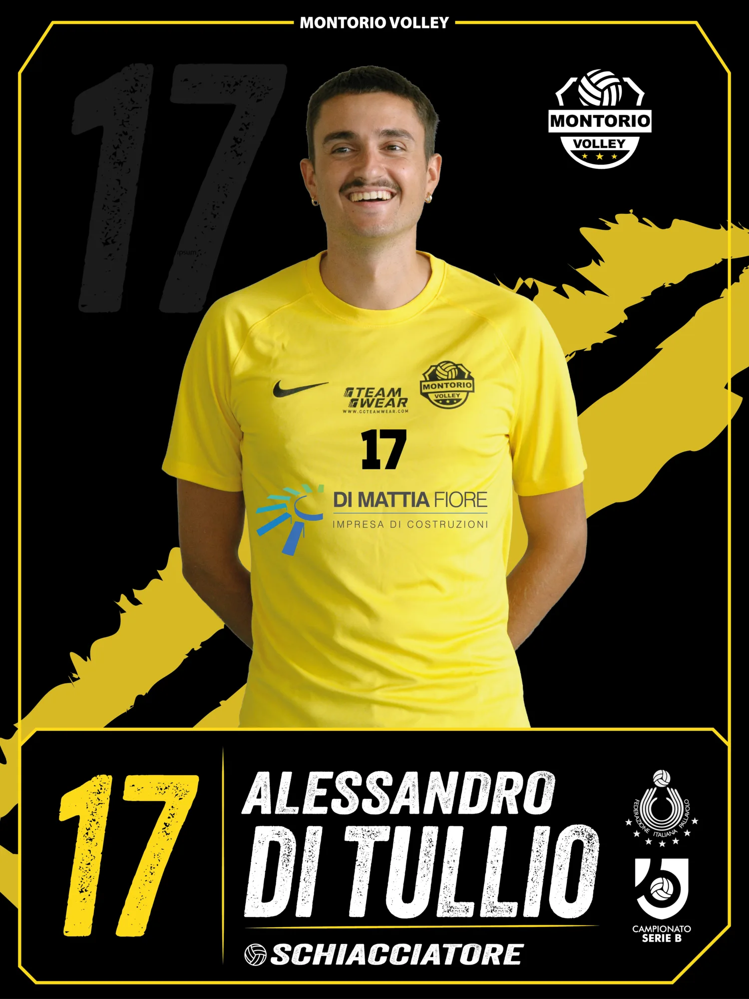 Figurina Serie B Montorio Volley: n. 17 Alessandro Di Tullio