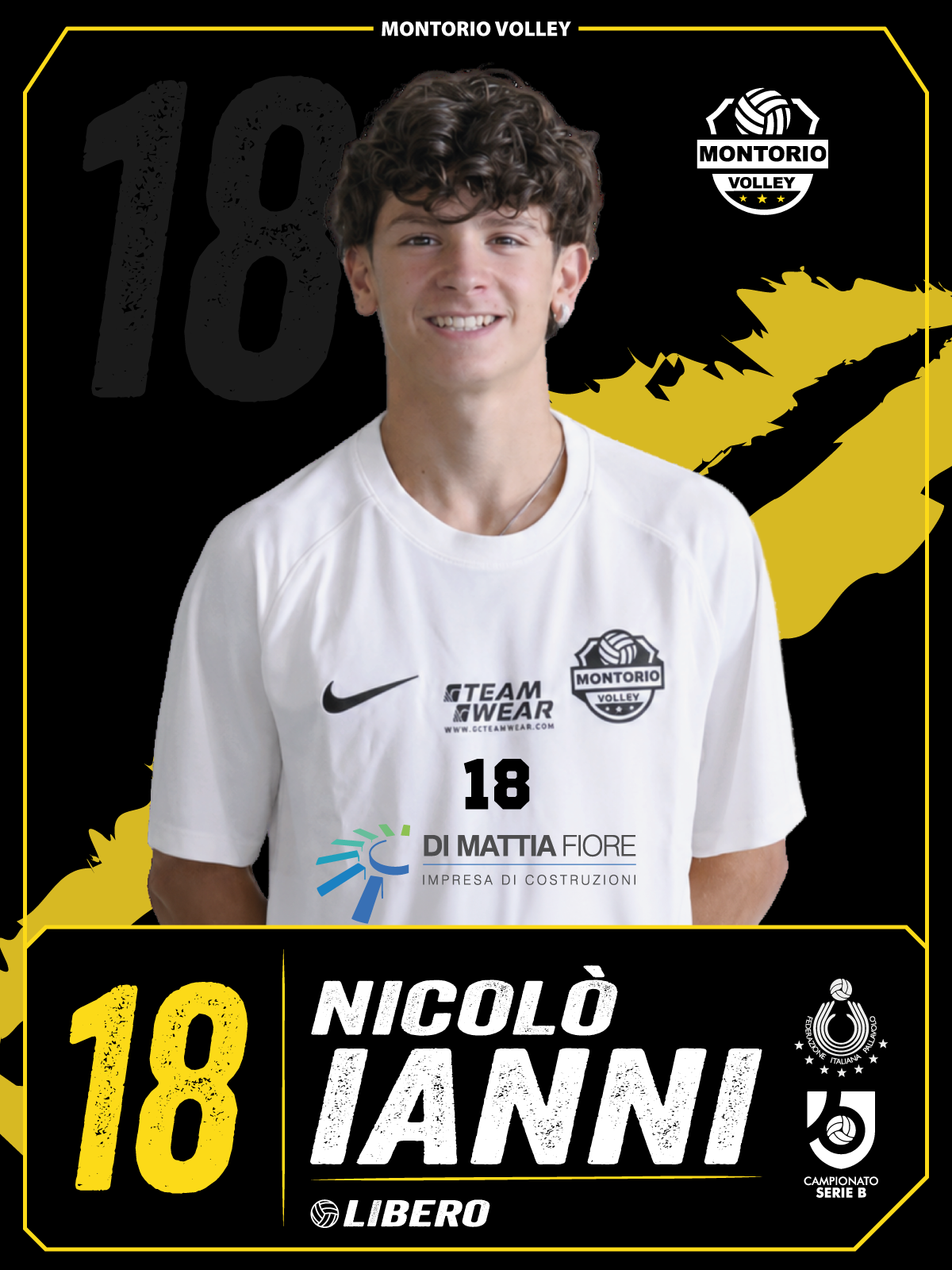 Figurina Serie B Montorio Volley: n. 18 Niccolò Ianni