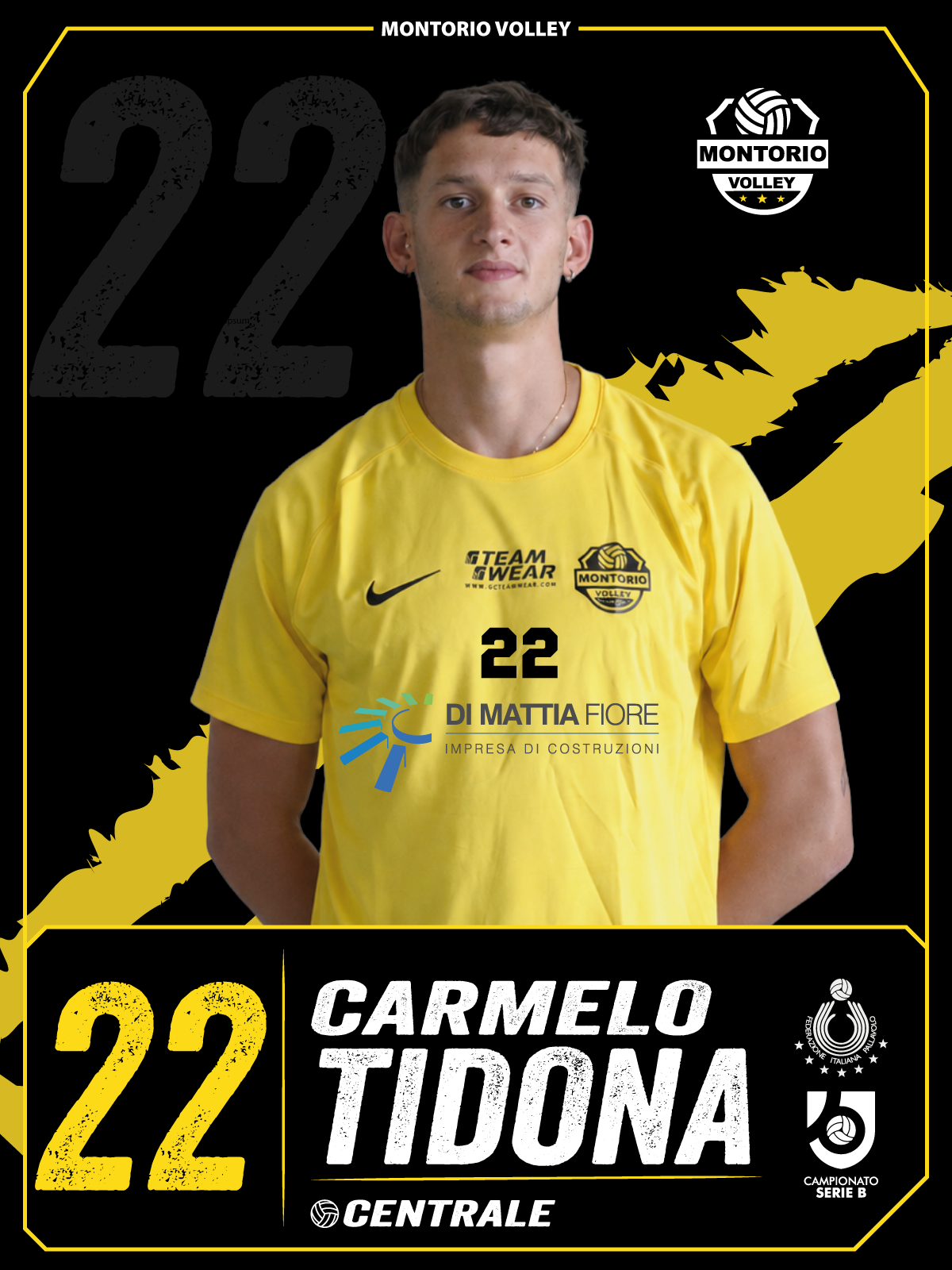 Figurina Serie B Montorio Volley: n. 22 Carmelo Tidona