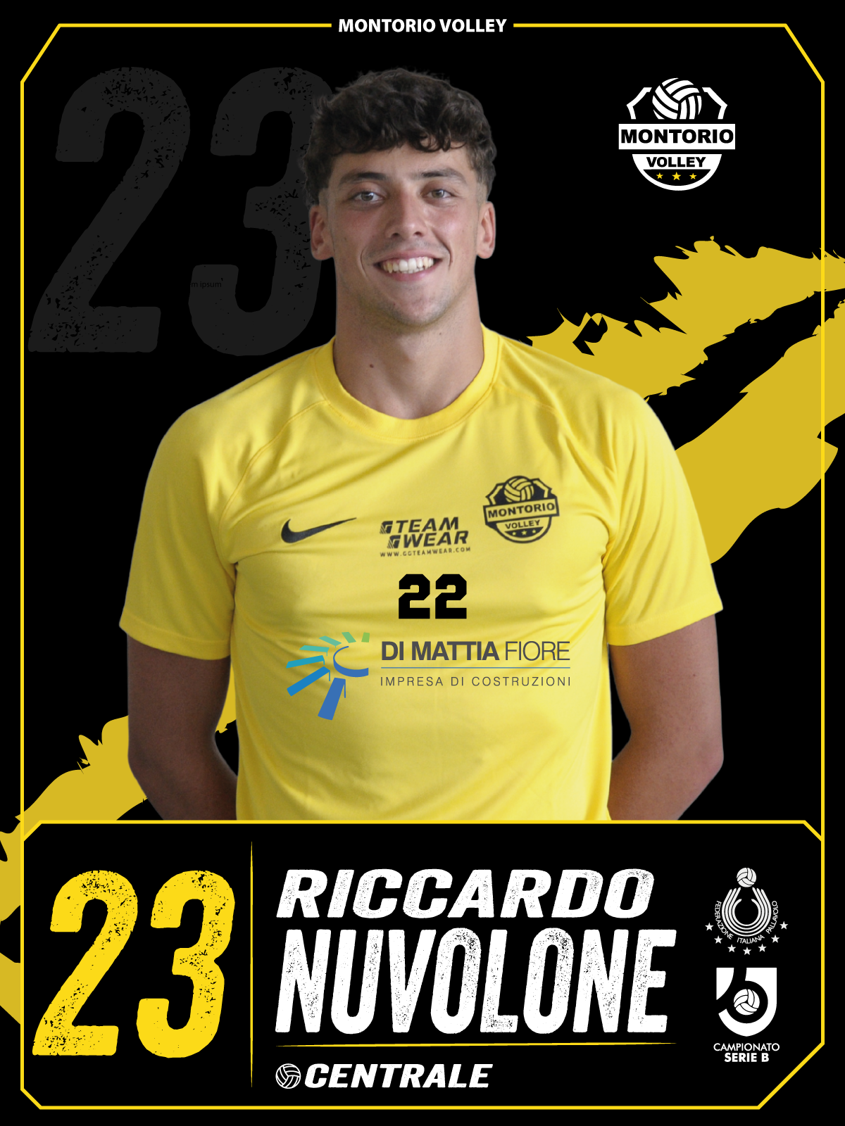 Figurina Serie B Montorio Volley: n. 23 Riccardo Nuvolone