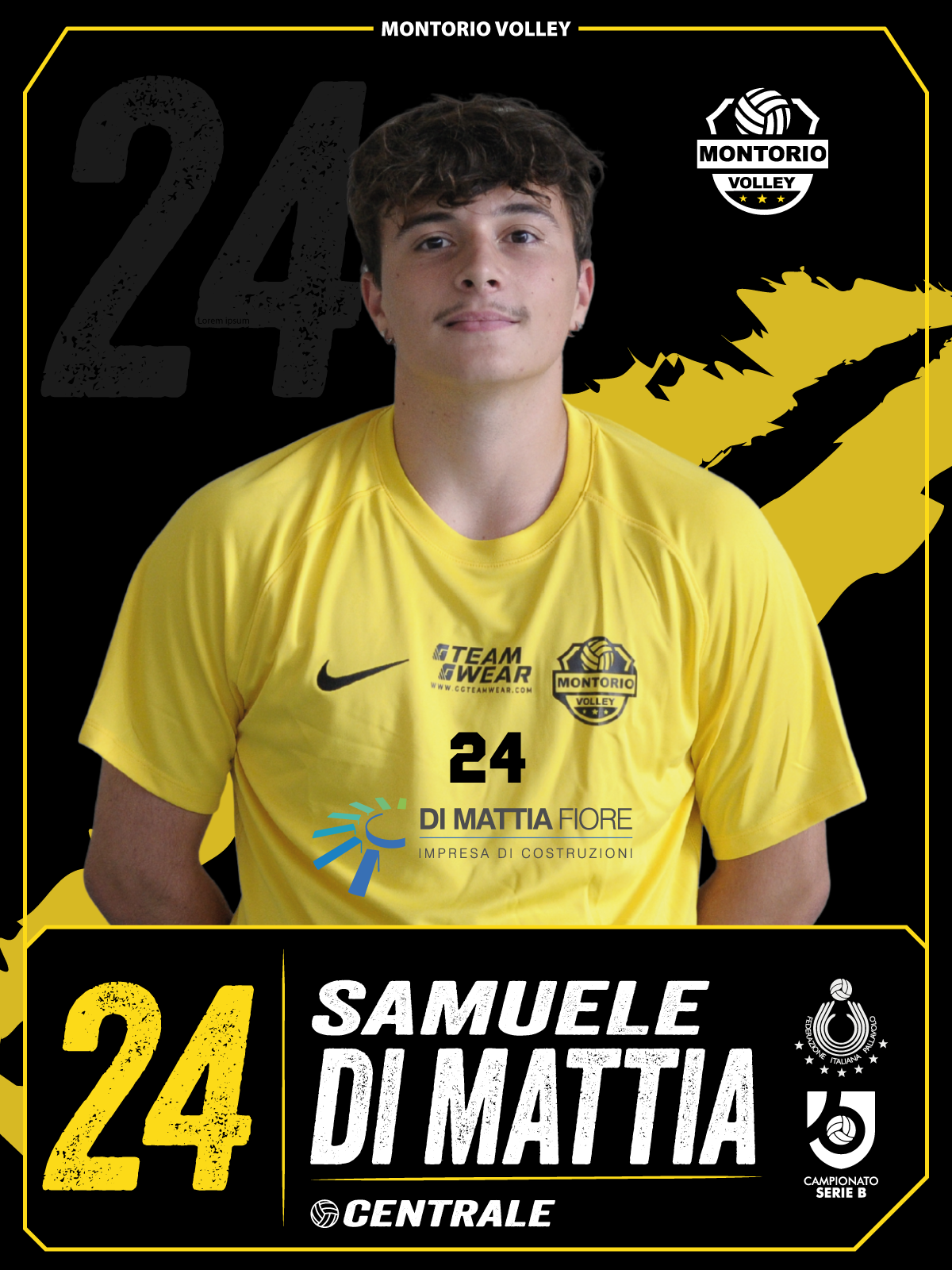 Figurina Serie B Montorio Volley: n. 24 Samuele Di Mattia