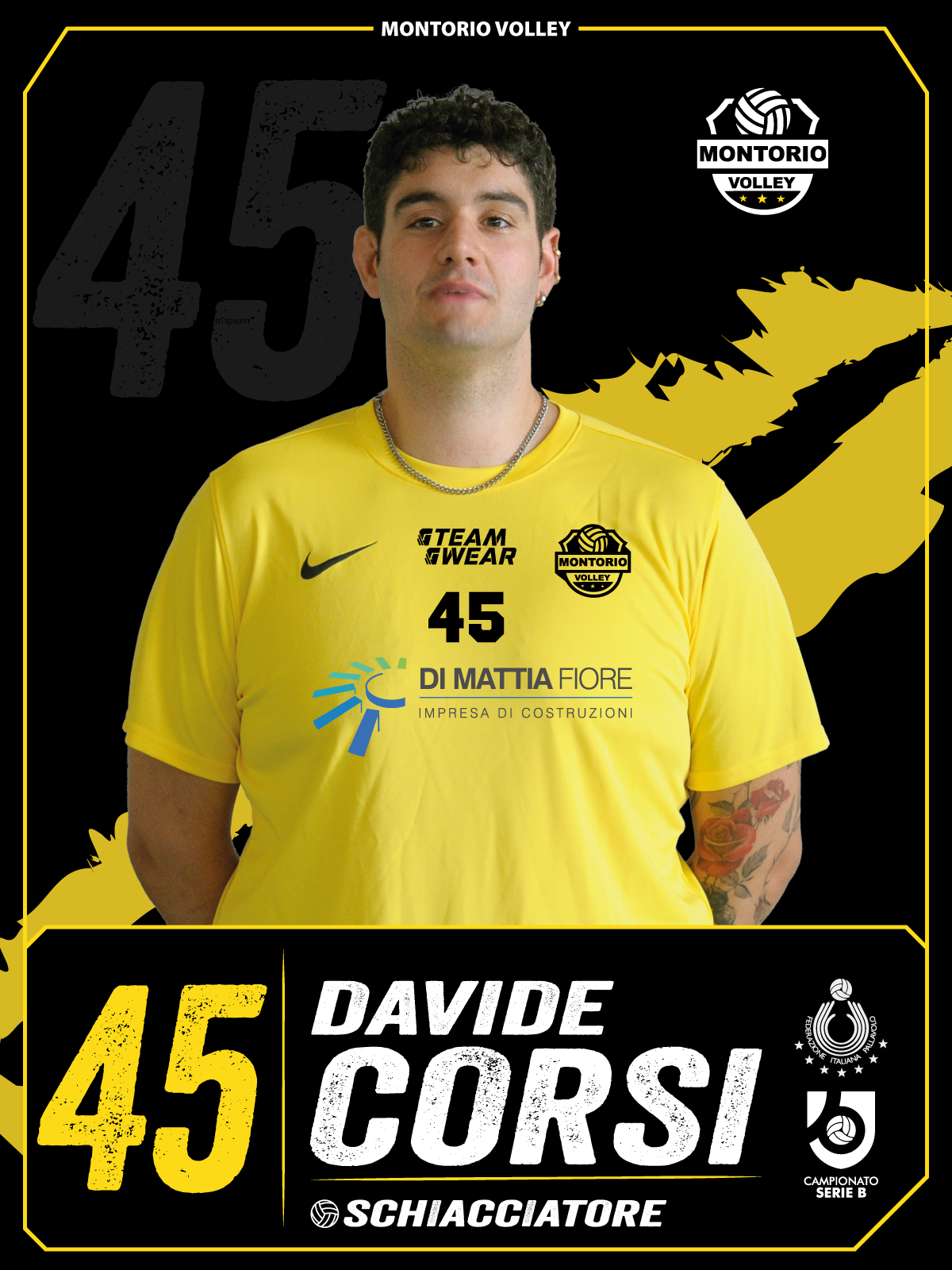 Figurina Serie B Montorio Volley: n. 45 Davide Corsi