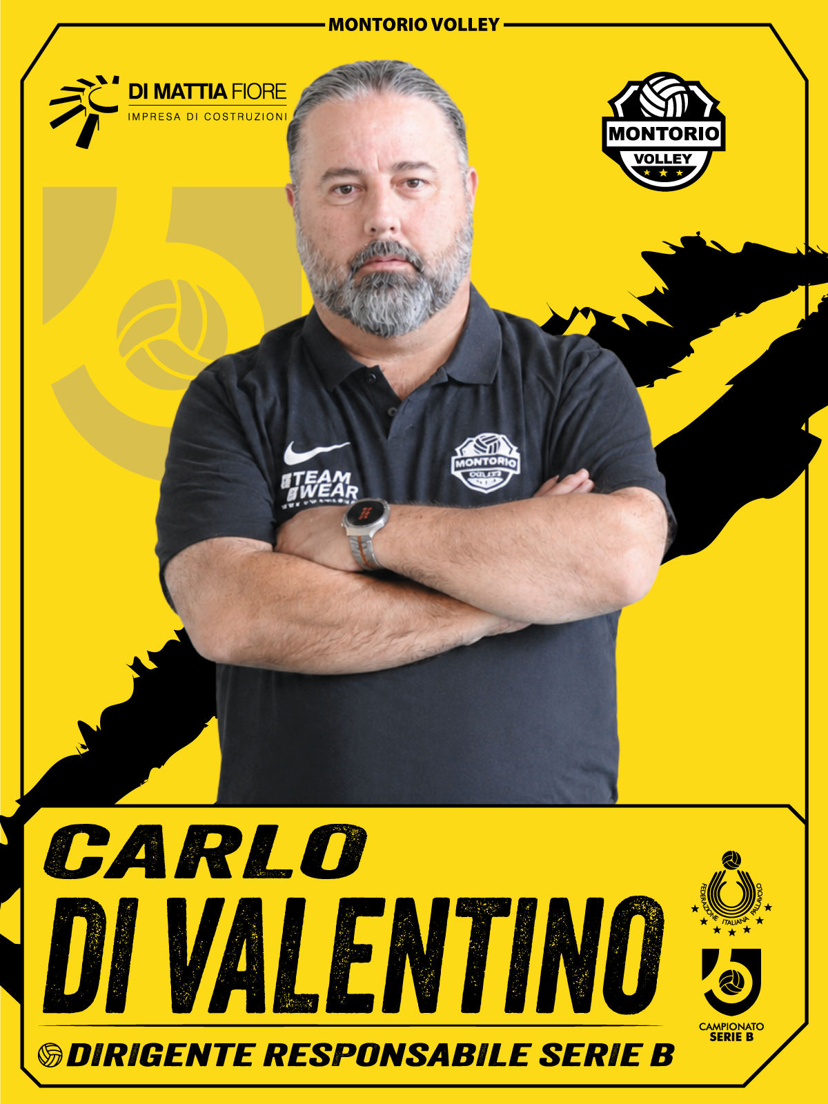 Figurina staff Serie B Montorio Volley: Carlo Di Valentino